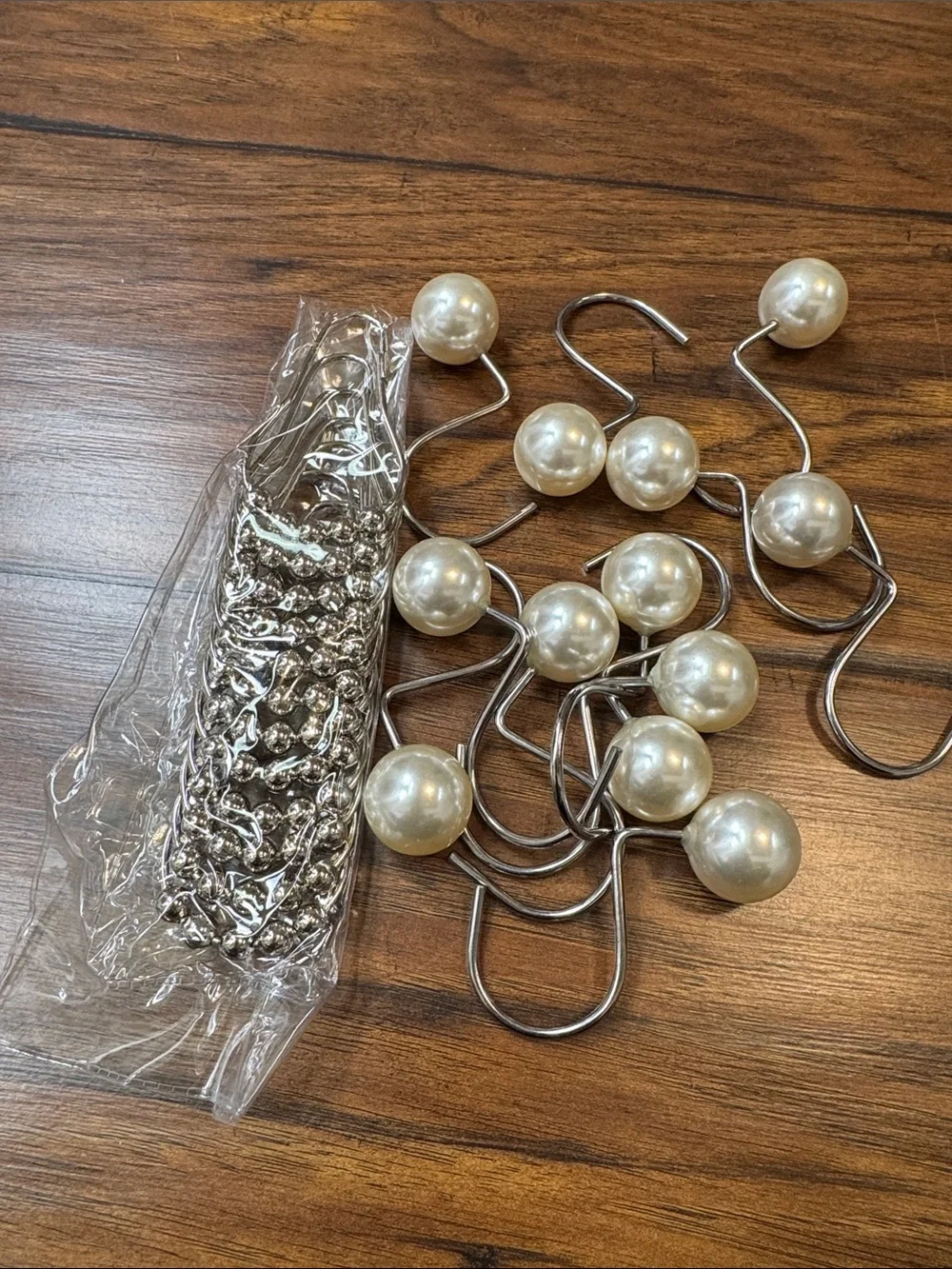 Assorted Decorative Curtain Hooks Pearl Silver Metal Drapery Rings Mixed Lot